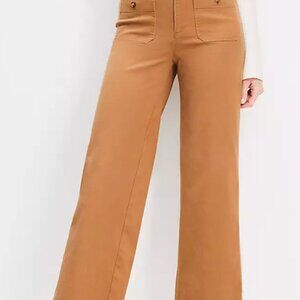 Petite Palmer Wide Leg Crop Pants in Twill